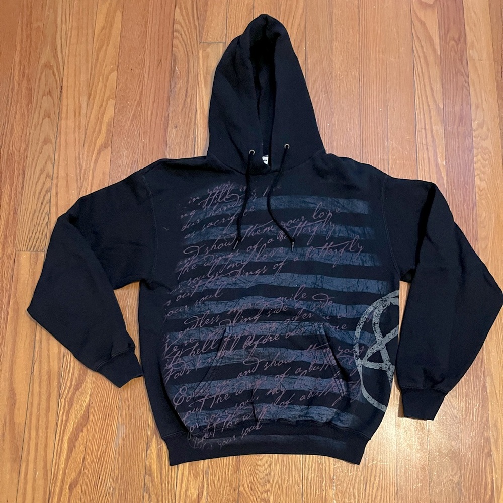 Black Graphic Hoodie Sweatshirt